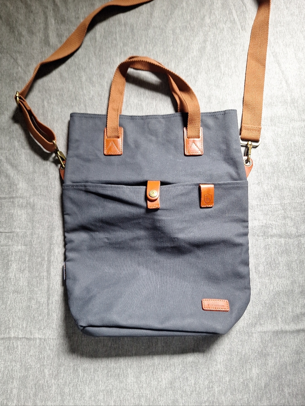 Tourbon  Canvas Clip-on Quick-release Bike Panniers Versatile Shoulder Bag